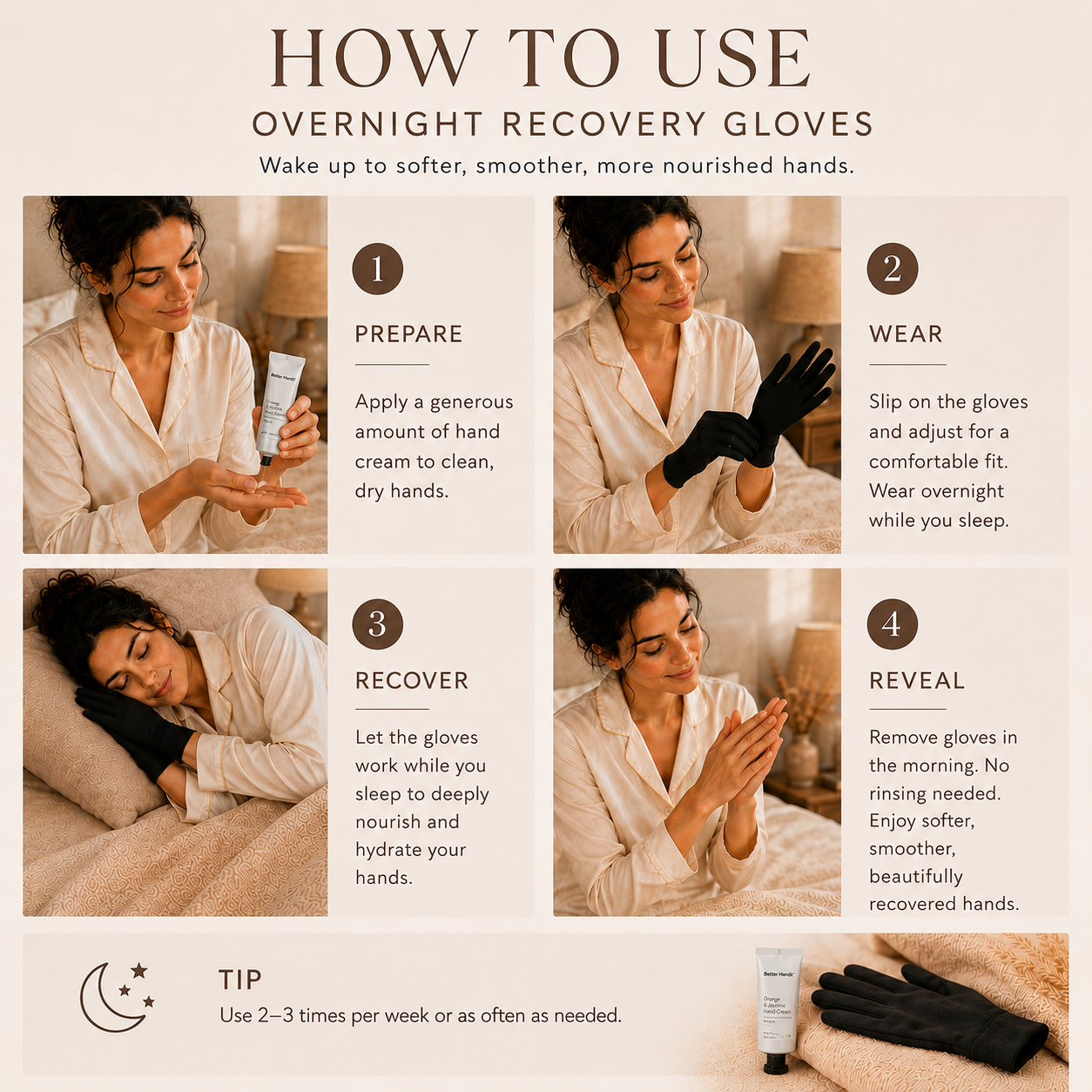 Better Handz Bamboo Viscose Overnight Recovery Gloves – Lightweight Breathable Moisturising Gloves